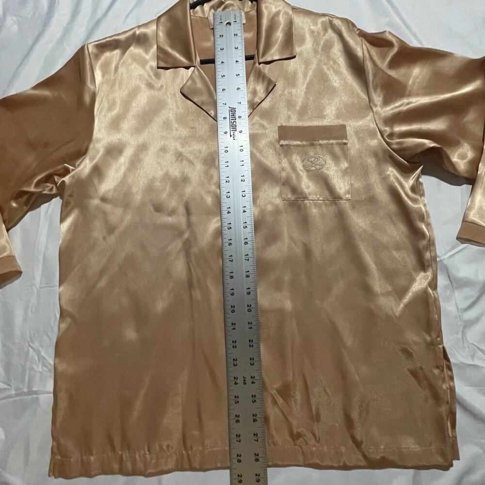 Oscar de la Renta Pink Label Satin Lounge Top - Women’s L - Champagne – EUC - Picture 8 of 9